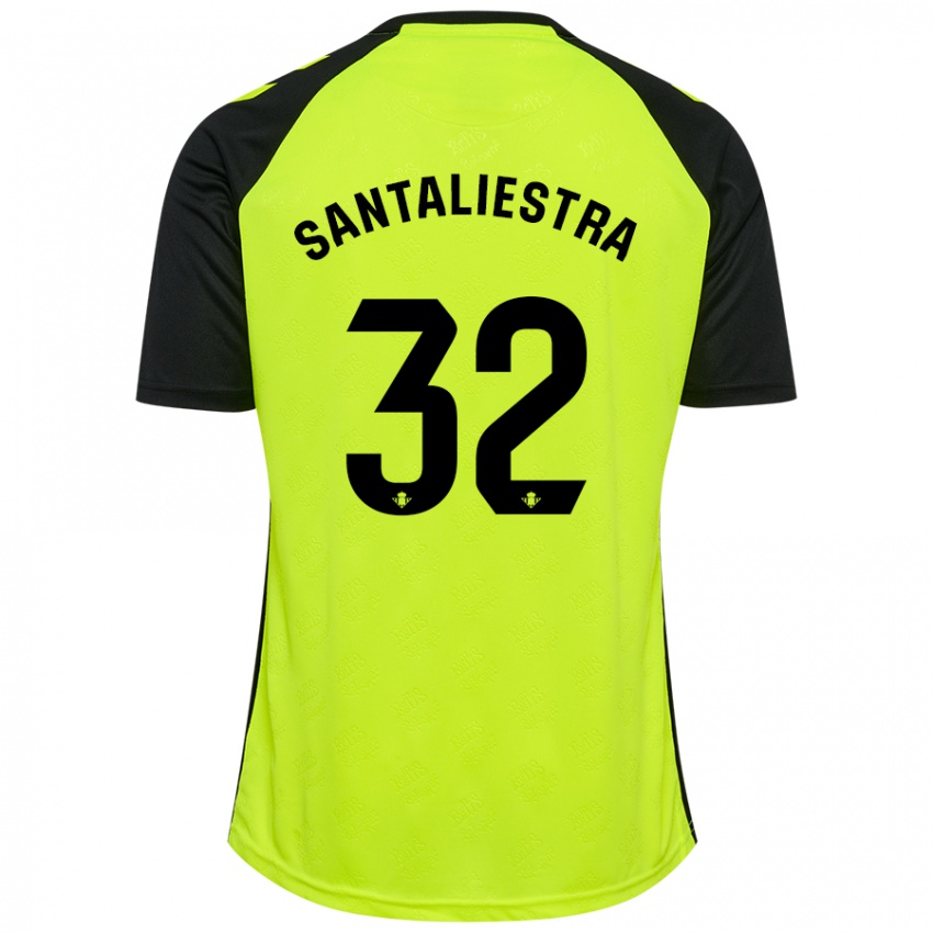 Kinder Carla Santaliestra #32 Fluoreszierendes Gelb Schwarz Auswärtstrikot Trikot 2024/25 T-Shirt Belgien