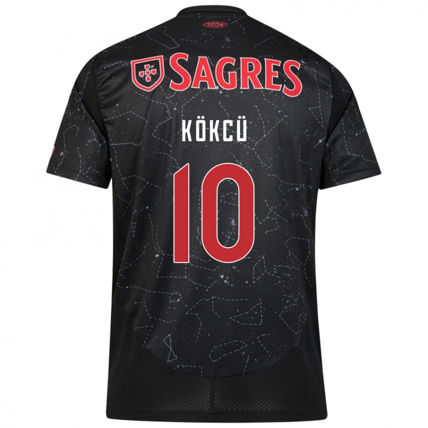 Enfant Maillot Orkun Kökcü #10 Noir Rouge Tenues Extérieur 2024/25 T-Shirt Belgique