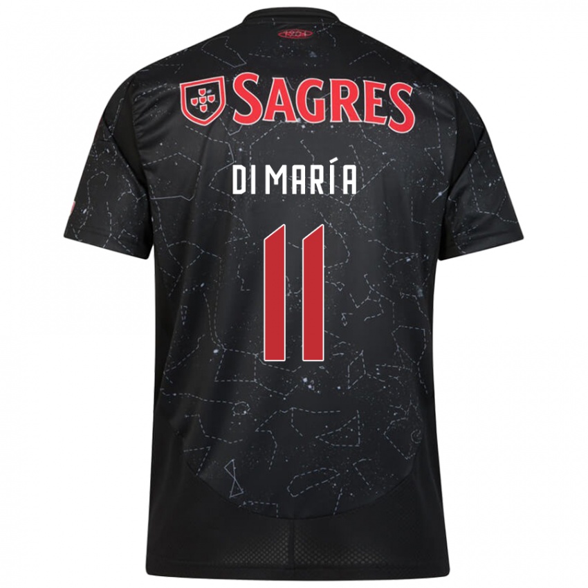 Enfant Maillot Angel Di Maria #11 Noir Rouge Tenues Extérieur 2024/25 T-Shirt Belgique