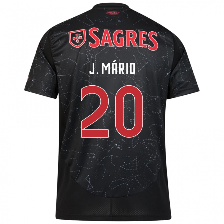 Enfant Maillot João Mário #20 Noir Rouge Tenues Extérieur 2024/25 T-Shirt Belgique