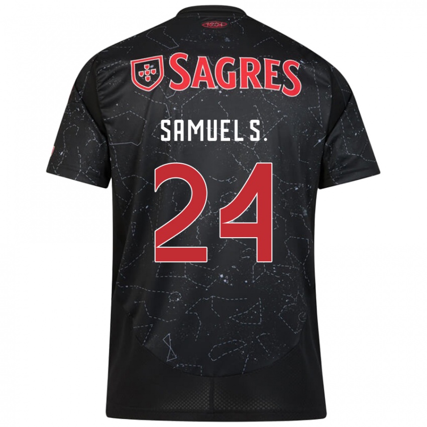 Enfant Maillot Samuel Soares #24 Noir Rouge Tenues Extérieur 2024/25 T-Shirt Belgique