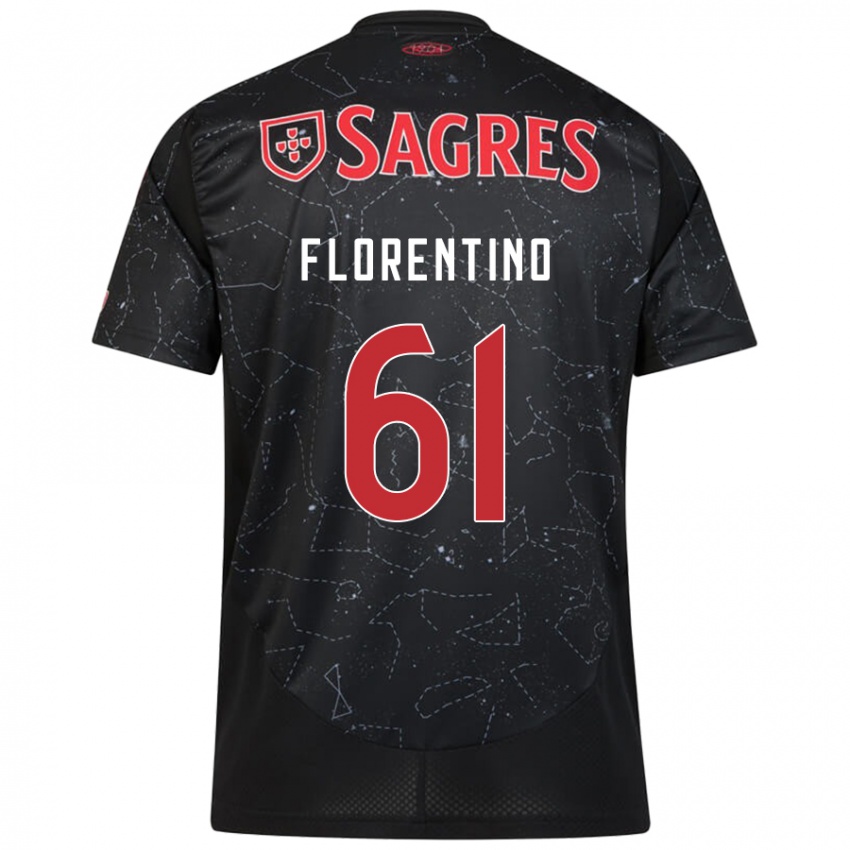 Enfant Maillot Florentino #61 Noir Rouge Tenues Extérieur 2024/25 T-Shirt Belgique