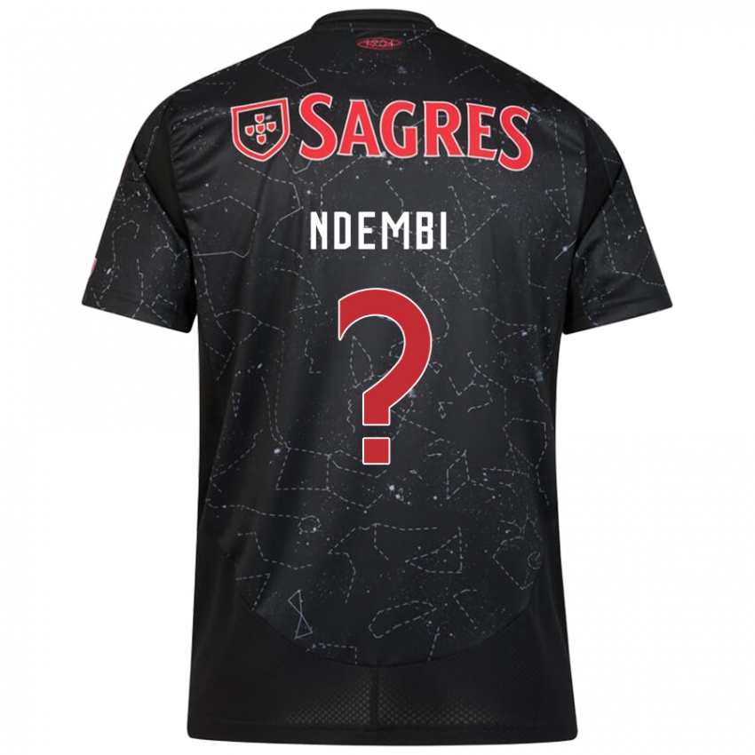 Enfant Maillot Michée Ndembi #0 Noir Rouge Tenues Extérieur 2024/25 T-Shirt Belgique