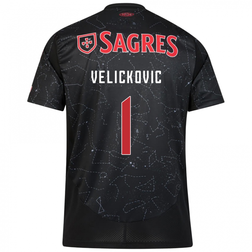 Enfant Maillot Luka Velickovic #1 Noir Rouge Tenues Extérieur 2024/25 T-Shirt Belgique