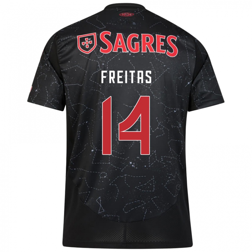 Enfant Maillot Tiago Freitas #14 Noir Rouge Tenues Extérieur 2024/25 T-Shirt Belgique