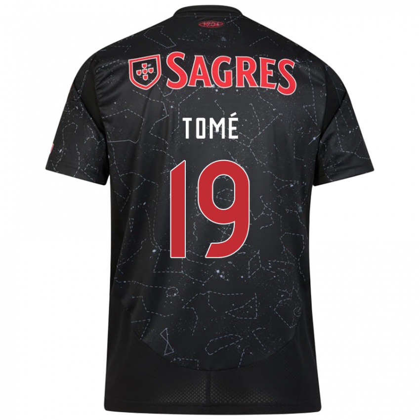 Enfant Maillot Olivio Tomé #19 Noir Rouge Tenues Extérieur 2024/25 T-Shirt Belgique