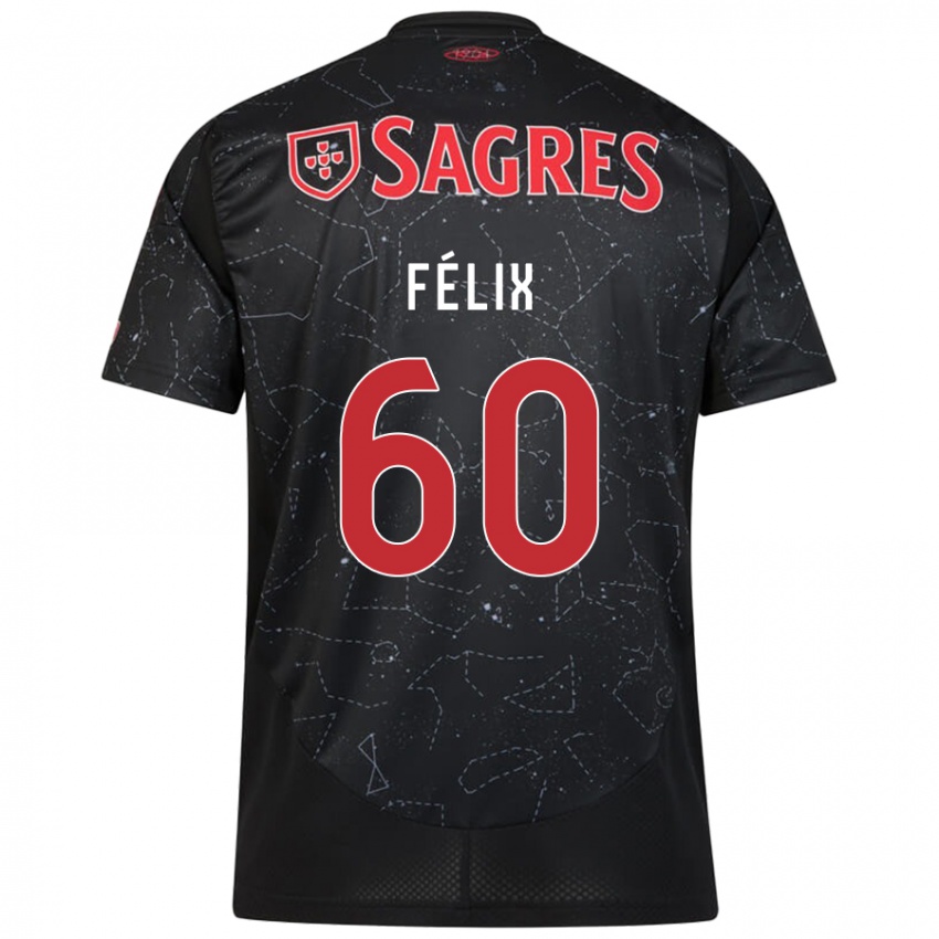 Kinderen Nuno Félix #60 Zwart Rood Uitshirt Uittenue 2024/25 T-Shirt België