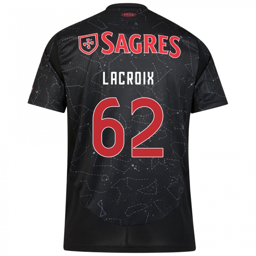 Enfant Maillot Lenny Lacroix #62 Noir Rouge Tenues Extérieur 2024/25 T-Shirt Belgique