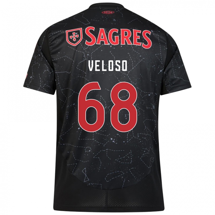 Kinderen João Veloso #68 Zwart Rood Uitshirt Uittenue 2024/25 T-Shirt België