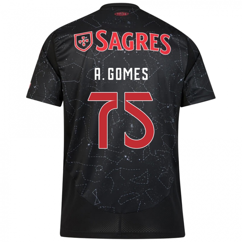 Kinderen André Gomes #75 Zwart Rood Uitshirt Uittenue 2024/25 T-Shirt België