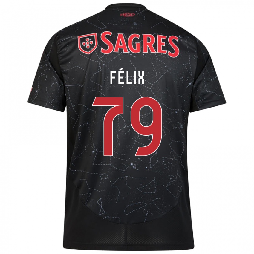 Kinderen Hugo Félix #79 Zwart Rood Uitshirt Uittenue 2024/25 T-Shirt België