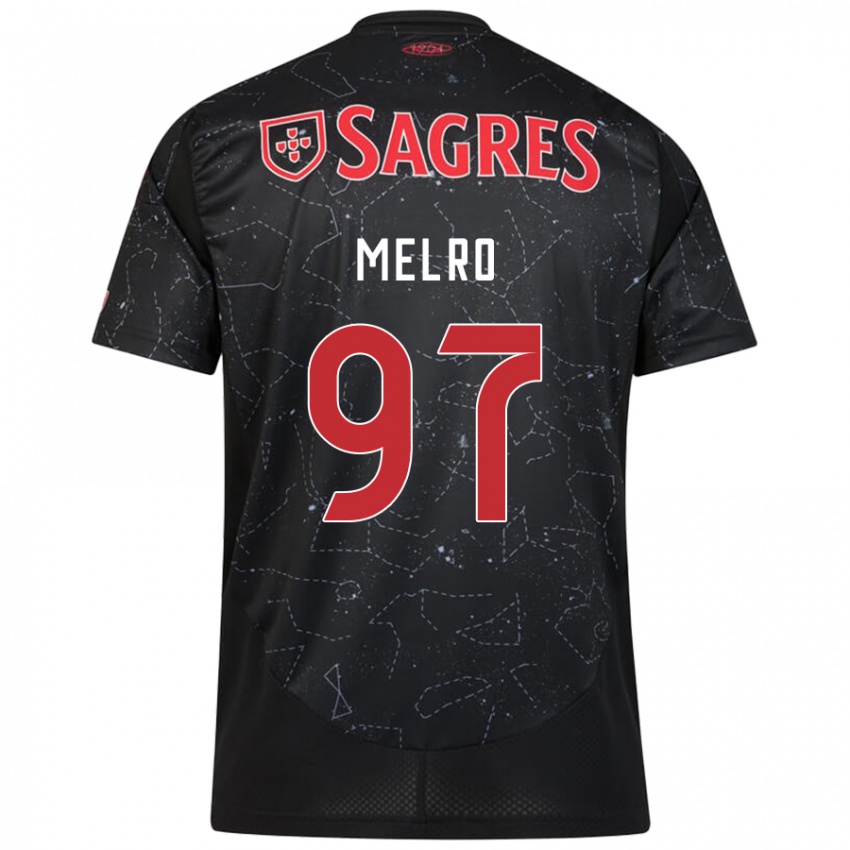 Kinderen José Melro #97 Zwart Rood Uitshirt Uittenue 2024/25 T-Shirt België