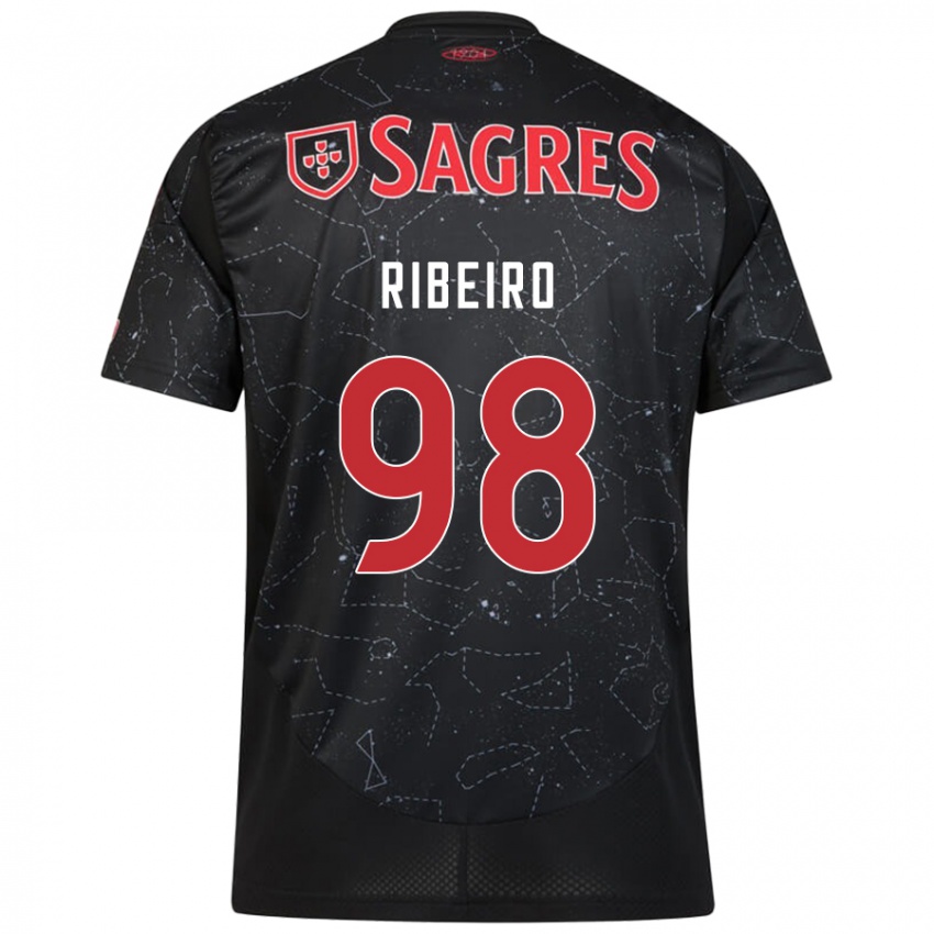 Kinderen Ricardo Ribeiro #98 Zwart Rood Uitshirt Uittenue 2024/25 T-Shirt België