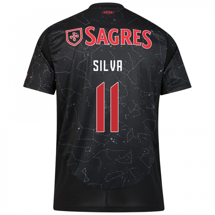 Enfant Maillot Jéssica Silva #11 Noir Rouge Tenues Extérieur 2024/25 T-Shirt Belgique