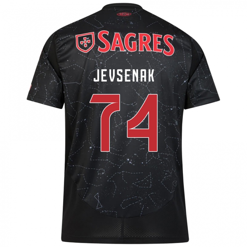 Kinderen Zan Jevsenak #74 Zwart Rood Uitshirt Uittenue 2024/25 T-Shirt België