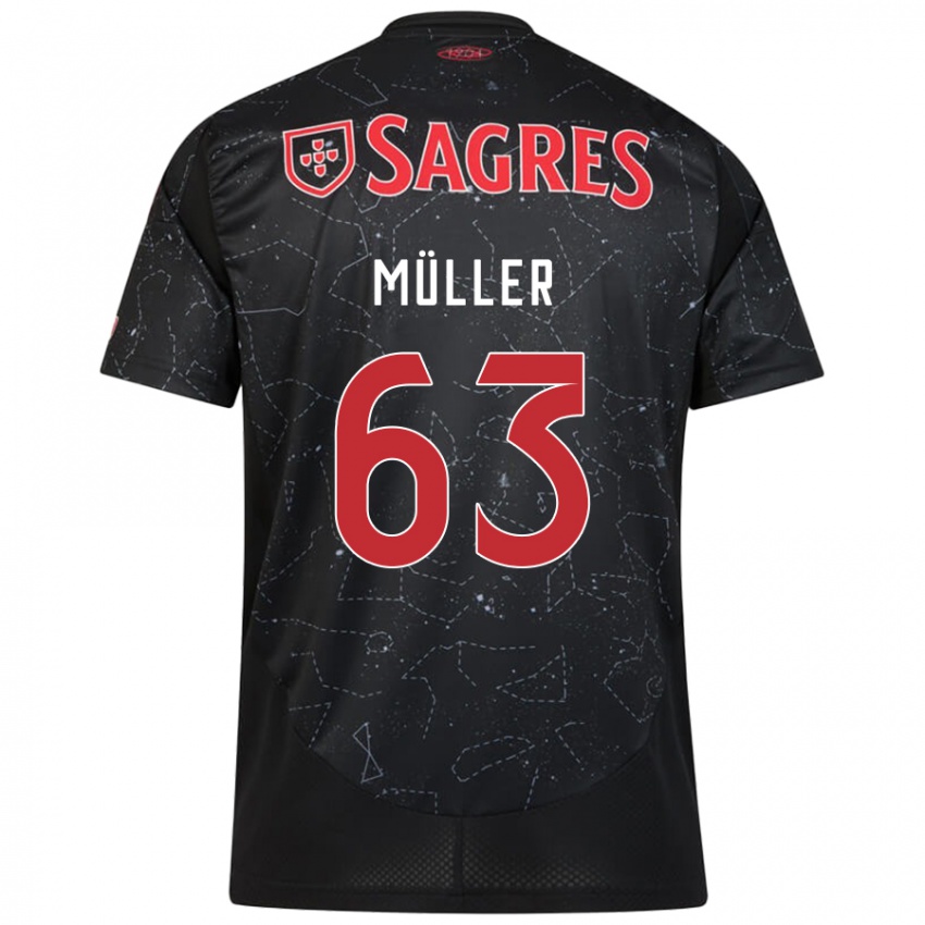 Enfant Maillot José Müller #63 Noir Rouge Tenues Extérieur 2024/25 T-Shirt Belgique