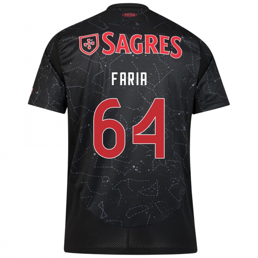 Enfant Maillot Hugo Faria #64 Noir Rouge Tenues Extérieur 2024/25 T-Shirt Belgique