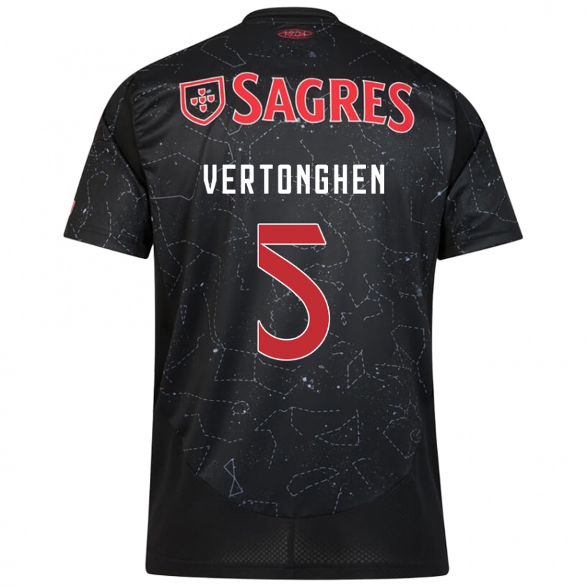 Kinderen Jan Vertonghen #5 Zwart Rood Uitshirt Uittenue 2024/25 T-Shirt België