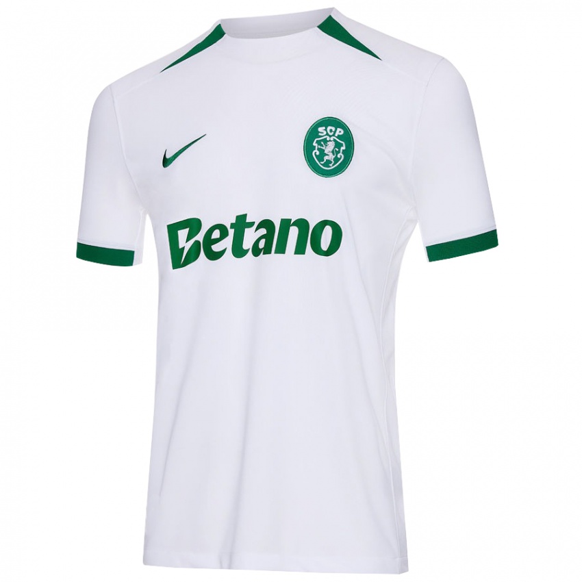 Kinderen Diana Micaela Abreu De Sousa E Silva #19 Wit Groen Uitshirt Uittenue 2024/25 T-Shirt België