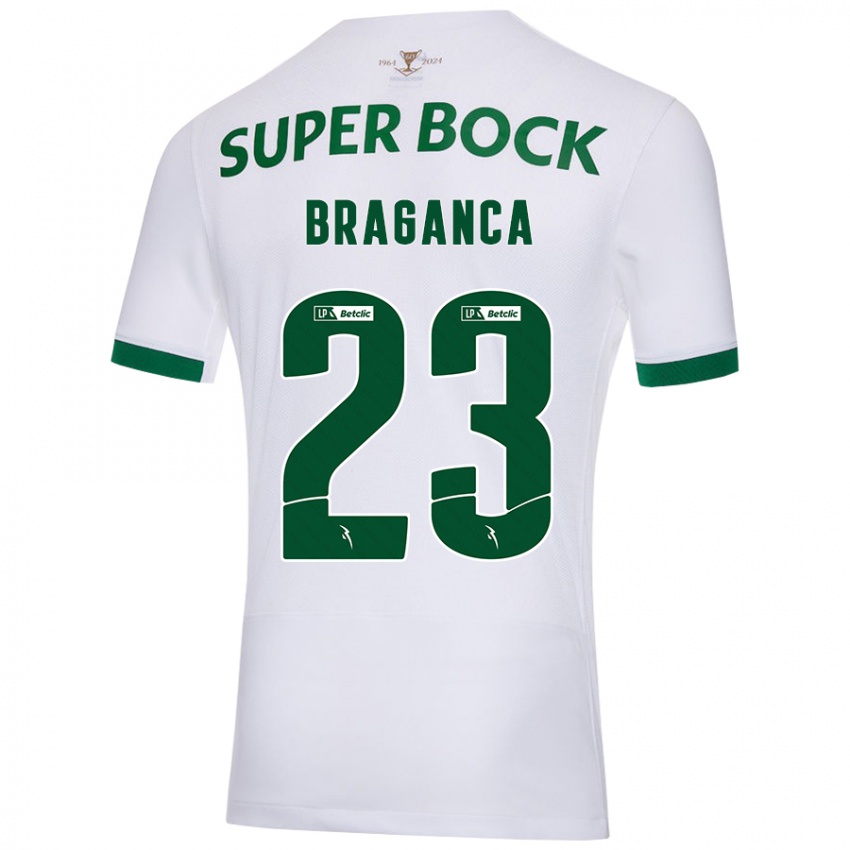 Enfant Maillot Daniel Bragança #23 Blanc Vert Tenues Extérieur 2024/25 T-Shirt Belgique