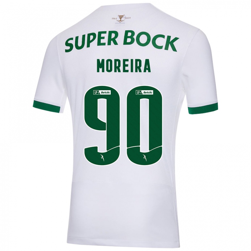 Enfant Maillot Afonso Moreira #90 Blanc Vert Tenues Extérieur 2024/25 T-Shirt Belgique