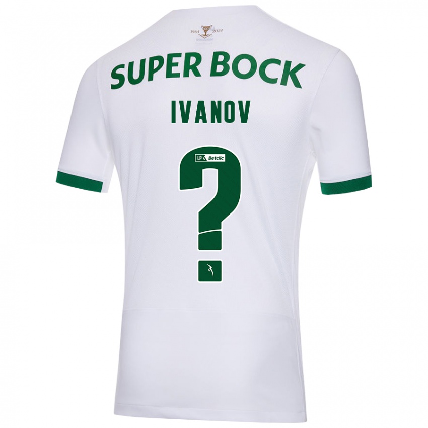 Enfant Maillot David Ivanov #0 Blanc Vert Tenues Extérieur 2024/25 T-Shirt Belgique