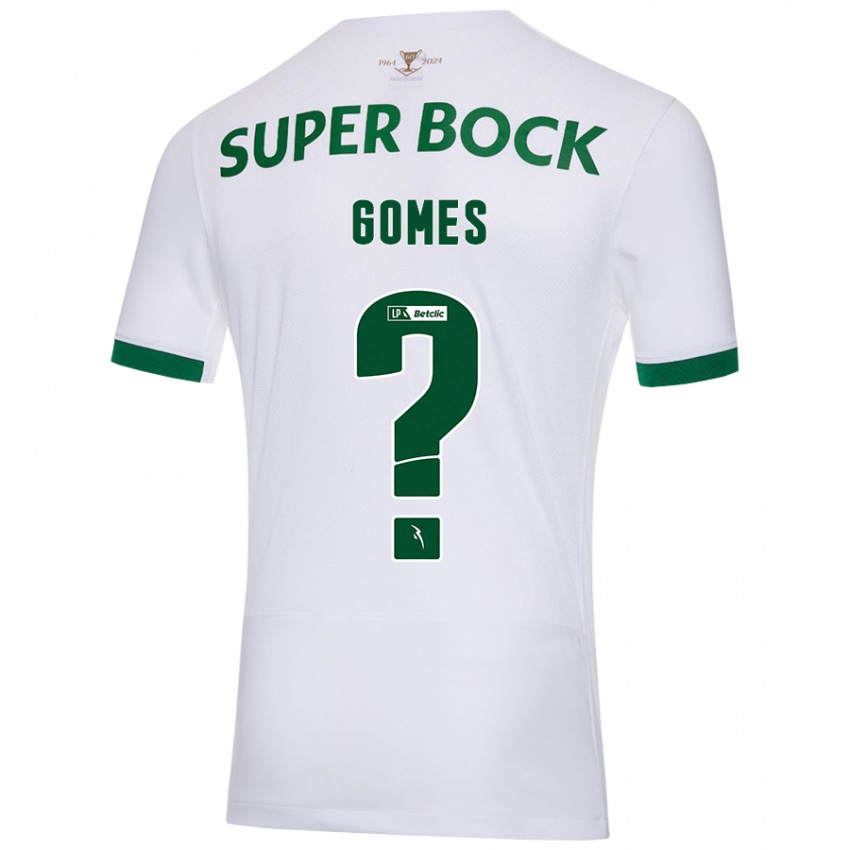 Enfant Maillot Frederico Gomes #0 Blanc Vert Tenues Extérieur 2024/25 T-Shirt Belgique