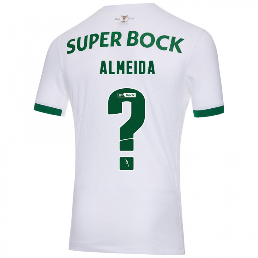 Enfant Maillot Miguel Almeida #0 Blanc Vert Tenues Extérieur 2024/25 T-Shirt Belgique