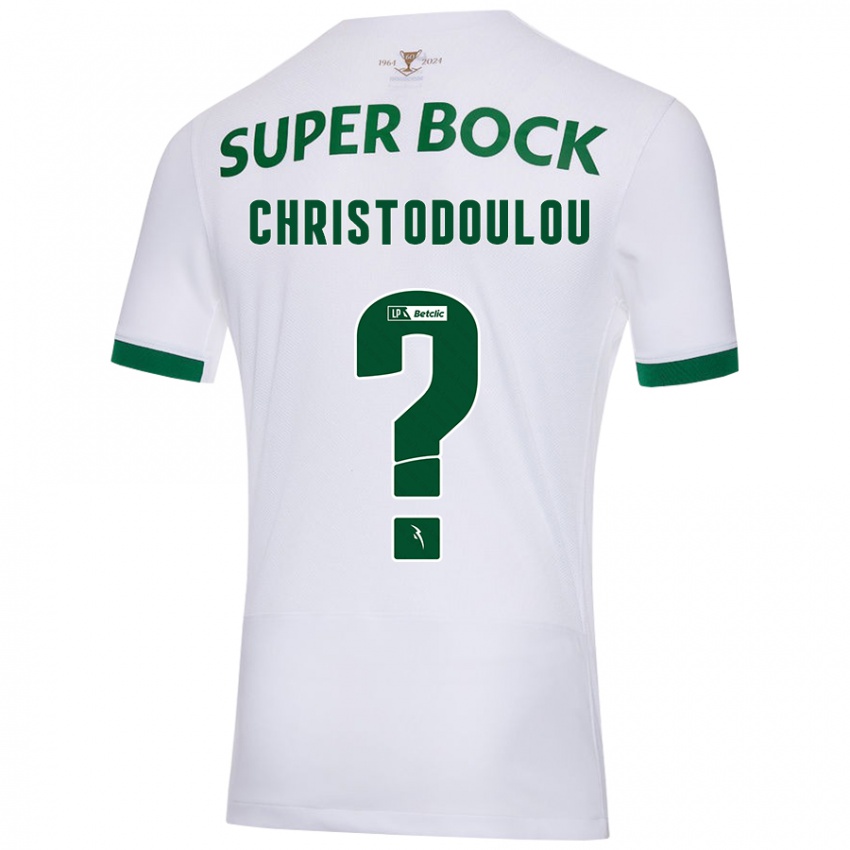 Enfant Maillot Argyris Christodoulou #0 Blanc Vert Tenues Extérieur 2024/25 T-Shirt Belgique