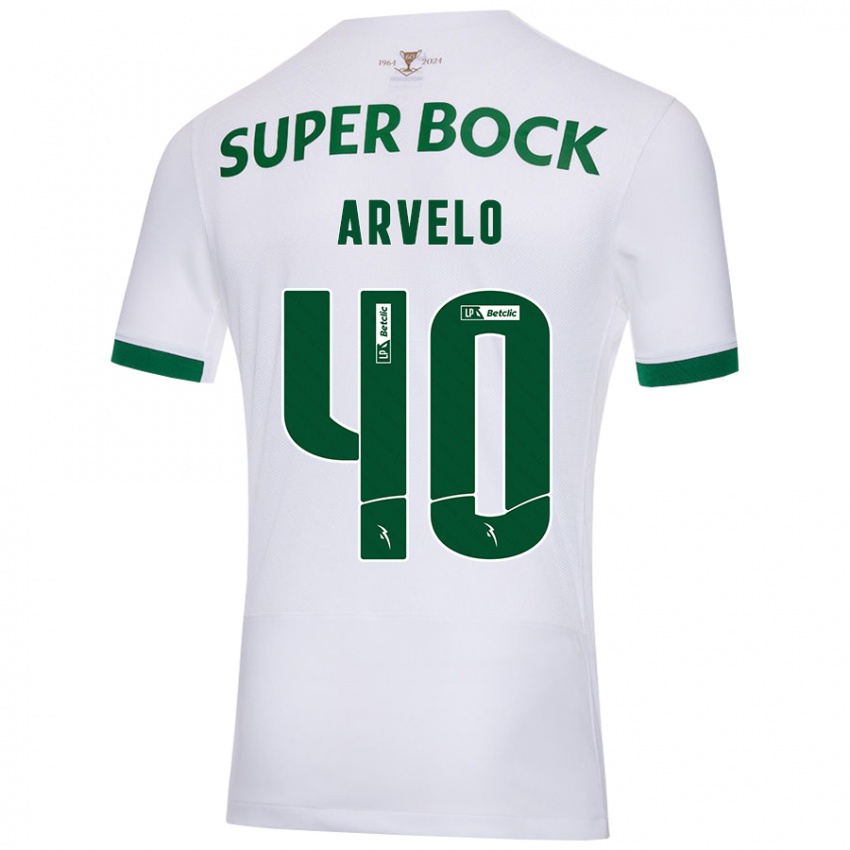 Kinderen Adam Arvelo #40 Wit Groen Uitshirt Uittenue 2024/25 T-Shirt België