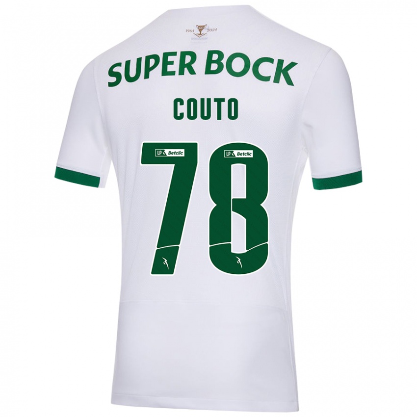 Enfant Maillot Mauro Couto #78 Blanc Vert Tenues Extérieur 2024/25 T-Shirt Belgique