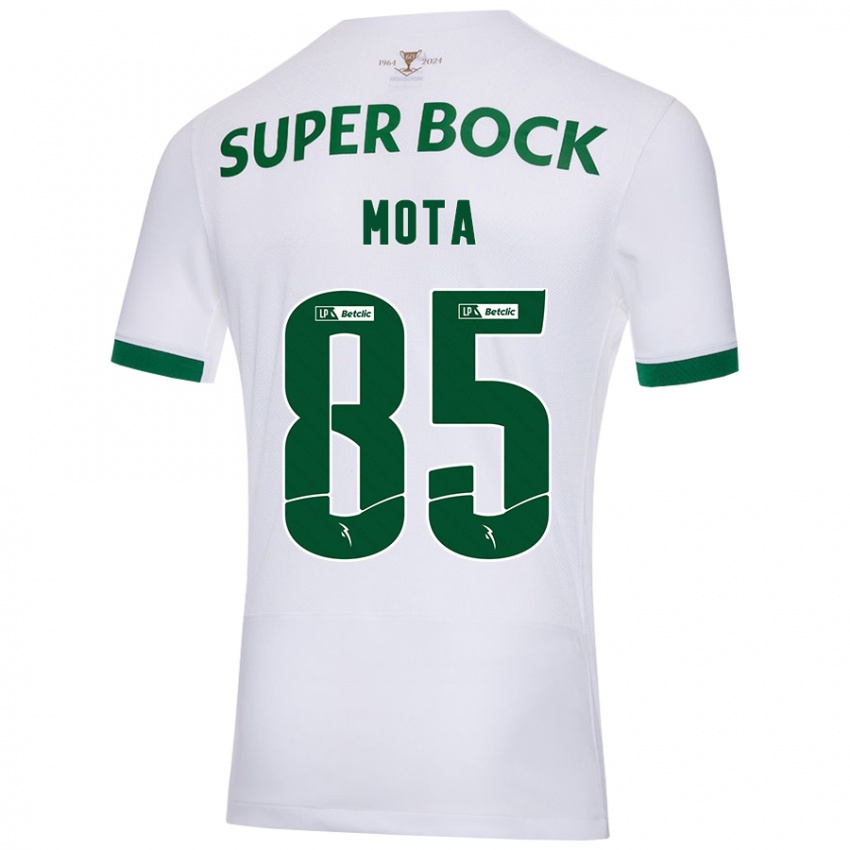 Enfant Maillot Rafael Mota #85 Blanc Vert Tenues Extérieur 2024/25 T-Shirt Belgique