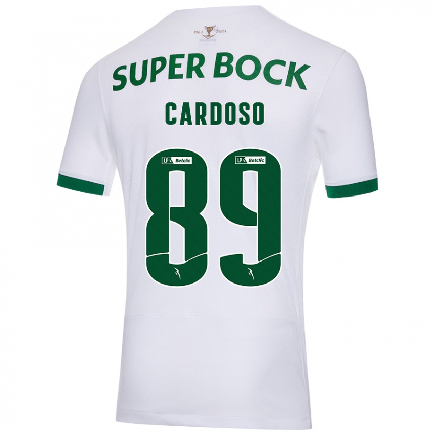 Enfant Maillot Nilton Cardoso #89 Blanc Vert Tenues Extérieur 2024/25 T-Shirt Belgique