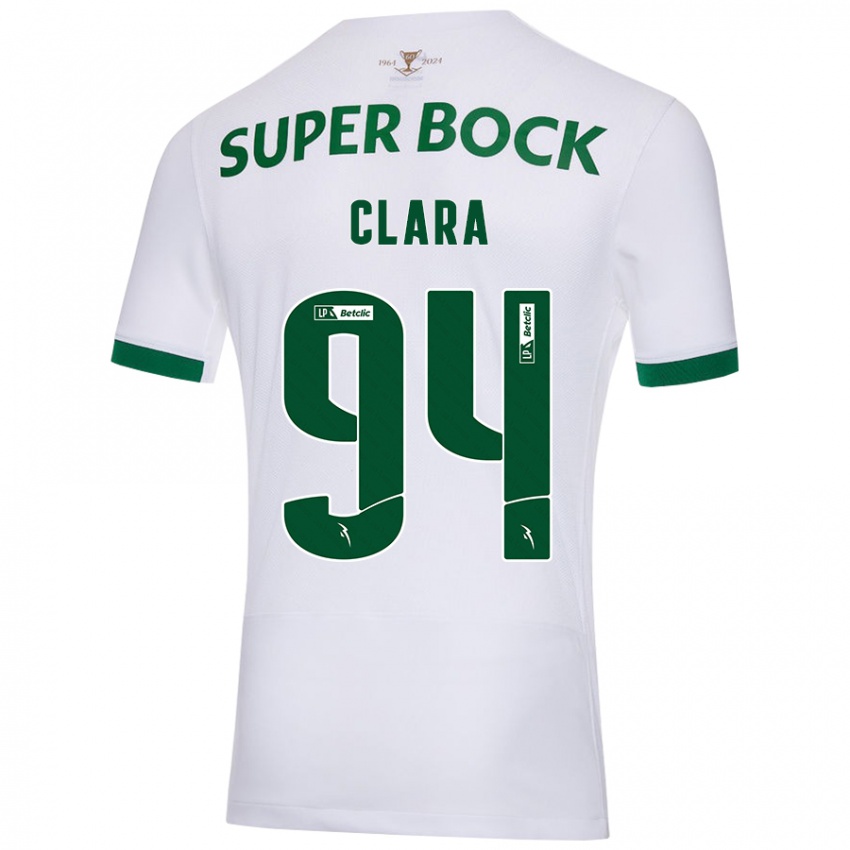 Kinderen Diogo Clara #94 Wit Groen Uitshirt Uittenue 2024/25 T-Shirt België