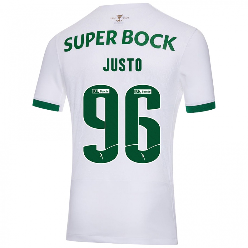 Enfant Maillot Samuel Justo #96 Blanc Vert Tenues Extérieur 2024/25 T-Shirt Belgique