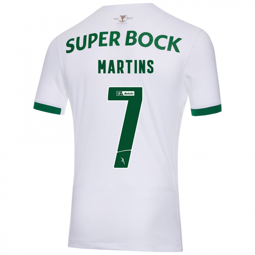 Enfant Maillot Joana David Carromeu Martins #7 Blanc Vert Tenues Extérieur 2024/25 T-Shirt Belgique