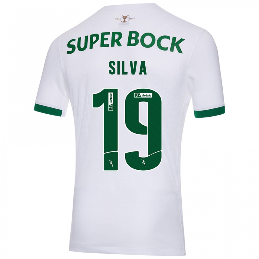 Enfant Maillot Diana Silva #19 Blanc Vert Tenues Extérieur 2024/25 T-Shirt Belgique