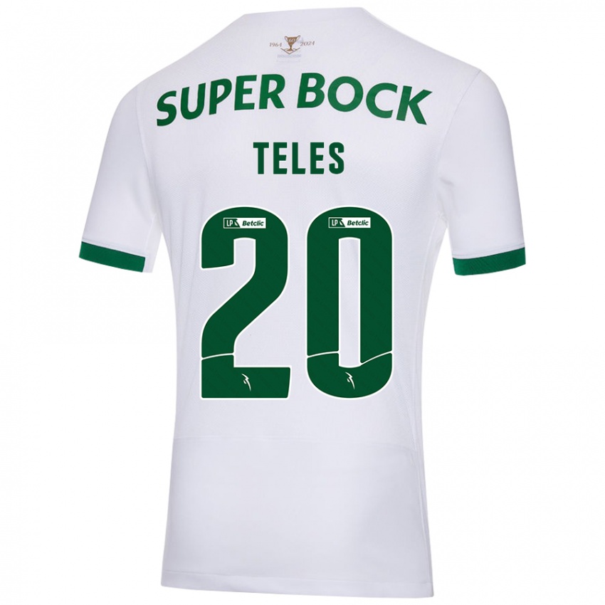 Enfant Maillot Ana Isabel Teles #20 Blanc Vert Tenues Extérieur 2024/25 T-Shirt Belgique