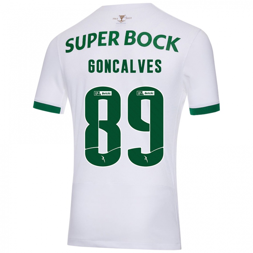 Kinderen André Gonçalves #89 Wit Groen Uitshirt Uittenue 2024/25 T-Shirt België