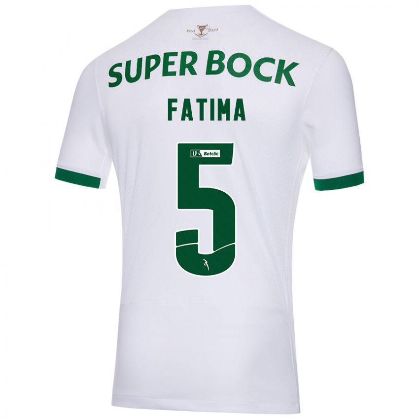 Enfant Maillot Francisca Fatima Aquino Dutra #5 Blanc Vert Tenues Extérieur 2024/25 T-Shirt Belgique