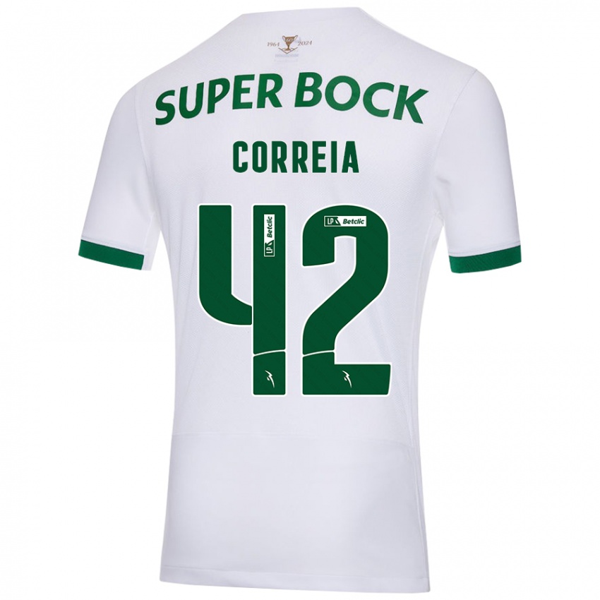 Enfant Maillot Leonete Maísa Nozerand Correia #42 Blanc Vert Tenues Extérieur 2024/25 T-Shirt Belgique