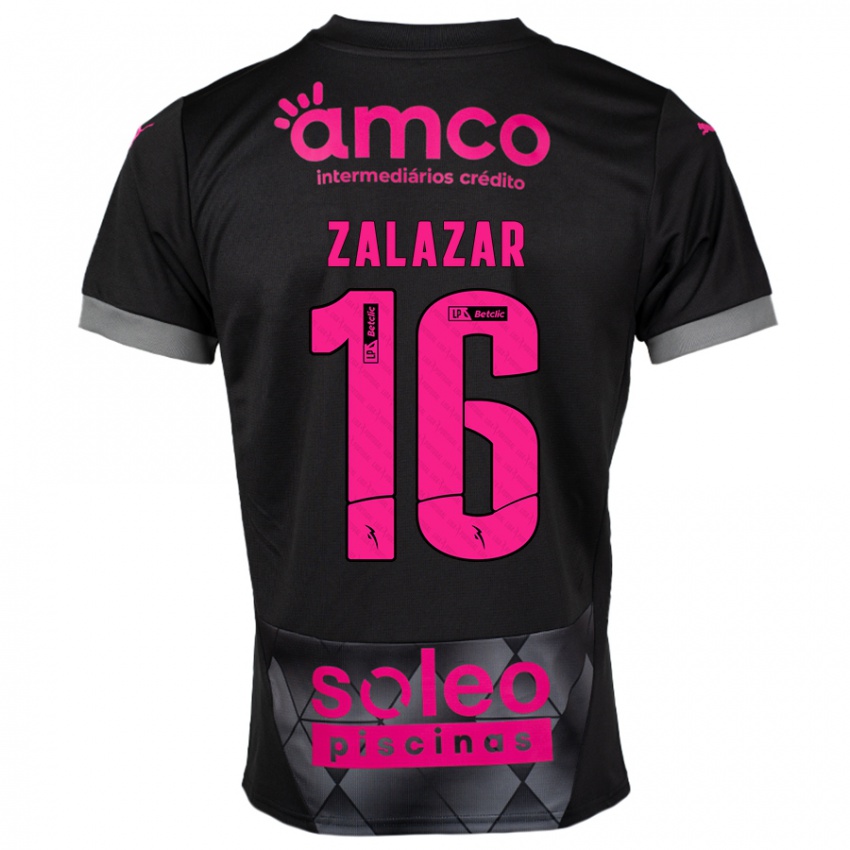 Kinderen Rodrigo Zalazar #16 Zwart Roze Uitshirt Uittenue 2024/25 T-Shirt België