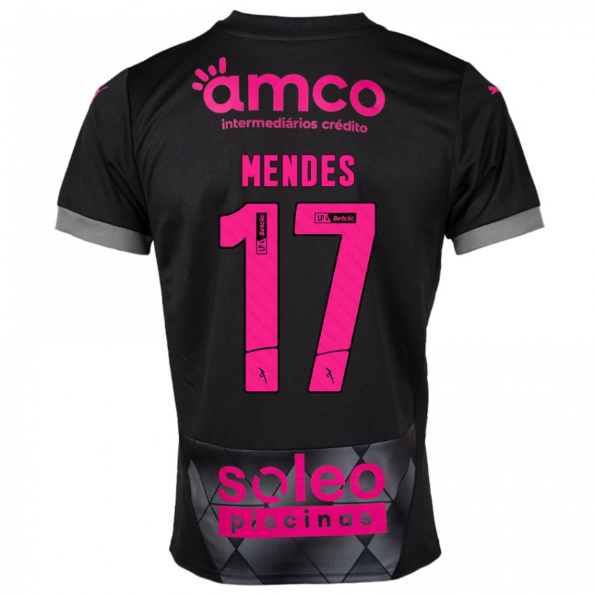 Kinderen Joe Mendes #17 Zwart Roze Uitshirt Uittenue 2024/25 T-Shirt België