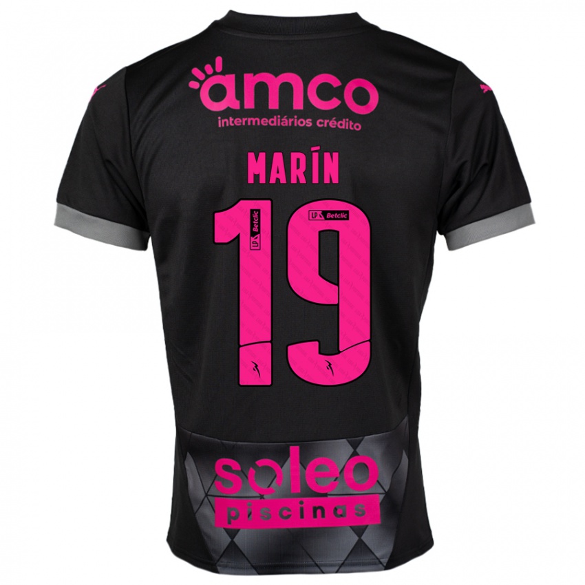 Kinderen Adrián Marín #19 Zwart Roze Uitshirt Uittenue 2024/25 T-Shirt België