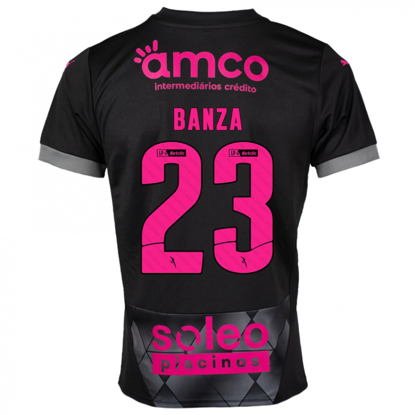 Kinderen Simon Banza #23 Zwart Roze Uitshirt Uittenue 2024/25 T-Shirt België