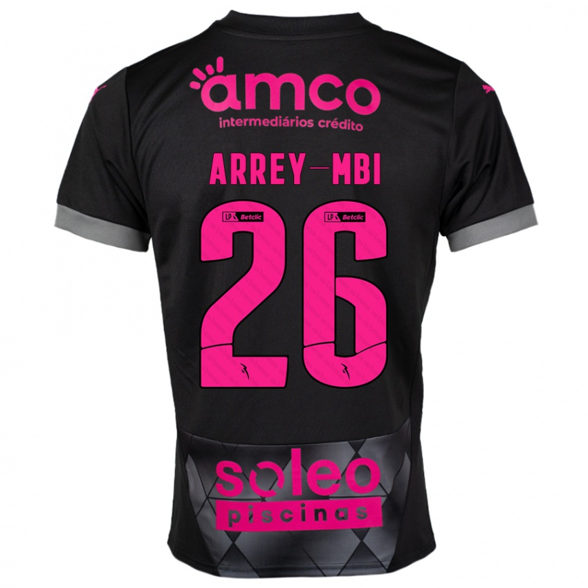 Kinderen Bright Arrey-Mbi #26 Zwart Roze Uitshirt Uittenue 2024/25 T-Shirt België