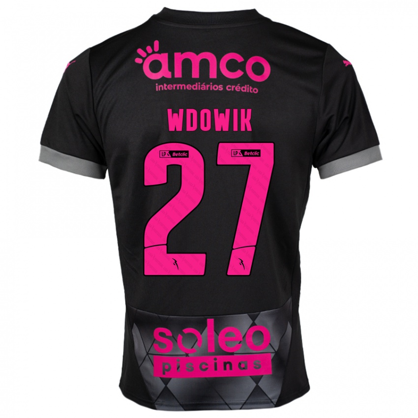 Kinderen Bartlomiej Wdowik #27 Zwart Roze Uitshirt Uittenue 2024/25 T-Shirt België