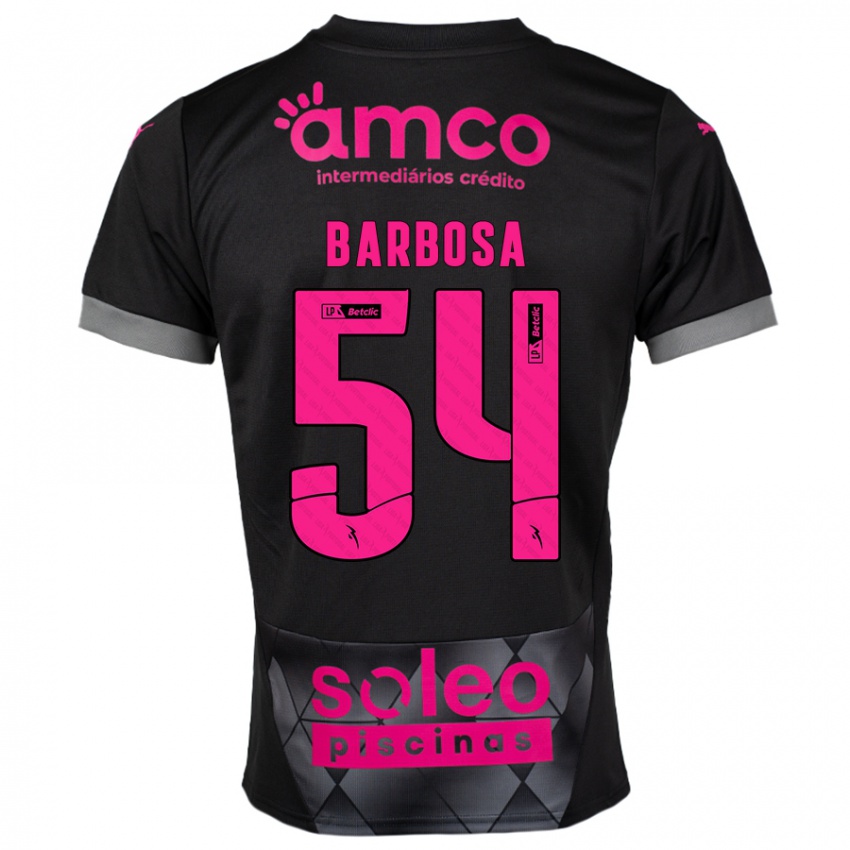 Kinderen Guilherme Barbosa #54 Zwart Roze Uitshirt Uittenue 2024/25 T-Shirt België