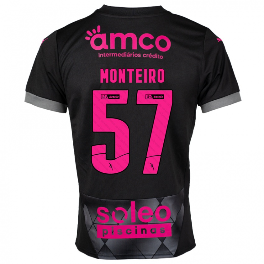 Kinderen Jordan Monteiro #57 Zwart Roze Uitshirt Uittenue 2024/25 T-Shirt België