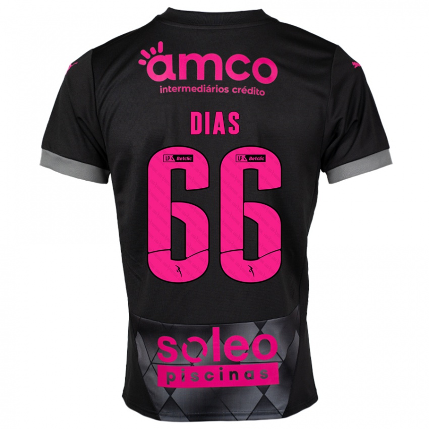 Kinderen Gonçalo Dias #66 Zwart Roze Uitshirt Uittenue 2024/25 T-Shirt België